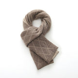 Unisex Diamond Pattern Cashmere Scarf Thick Cashmere Winter Warp