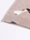 Warm Kids Pure Cashmere Vest Sheep Intarsia Knit Cashmere Sweater