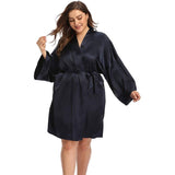 Women plus size silk Robes 100% Mulberry pure Silk Bathrobe With Belt