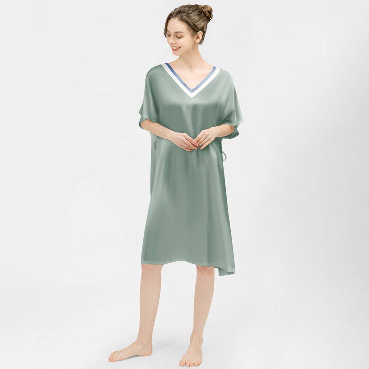 Women Mulberry Loose Silk Nightgown Best Silk Dressing Gown Quality Silk Slip Nightdress - slipintosoft