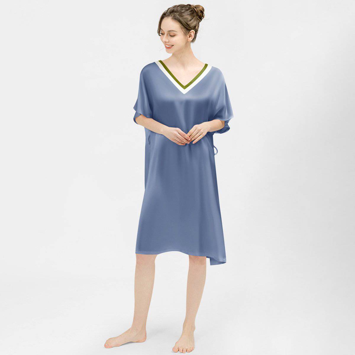 Women Mulberry Loose Silk Nightgown Best Silk Dressing Gown Quality Silk Slip Nightdress - slipintosoft