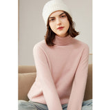 Womens Pure Cashmere Turtleneck Sweater Long Cashmere Pullover