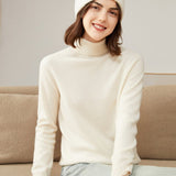 Womens Pure Cashmere Turtleneck Sweater Long Cashmere Pullover