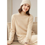 Womens Pure Cashmere Turtleneck Sweater Long Cashmere Pullover