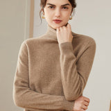 Women's 100% Superfine Cashmere Turtleneck Sweater - slipintosoft