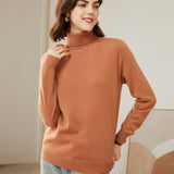 Womens Pure Cashmere Turtleneck Sweater Long Cashmere Pullover