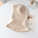 Womens Bear Ear Cashmere Balaclava Cute Cashmere Knit Hood