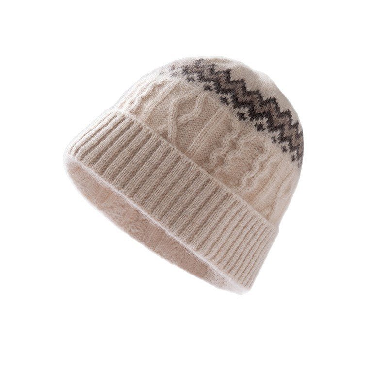 Womens Cable Knit Cashmere Hat Fair Isle Cashmere Beanie