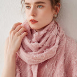 Women's Cashmere Shawl With Tassels Solid Cashmere Scarf