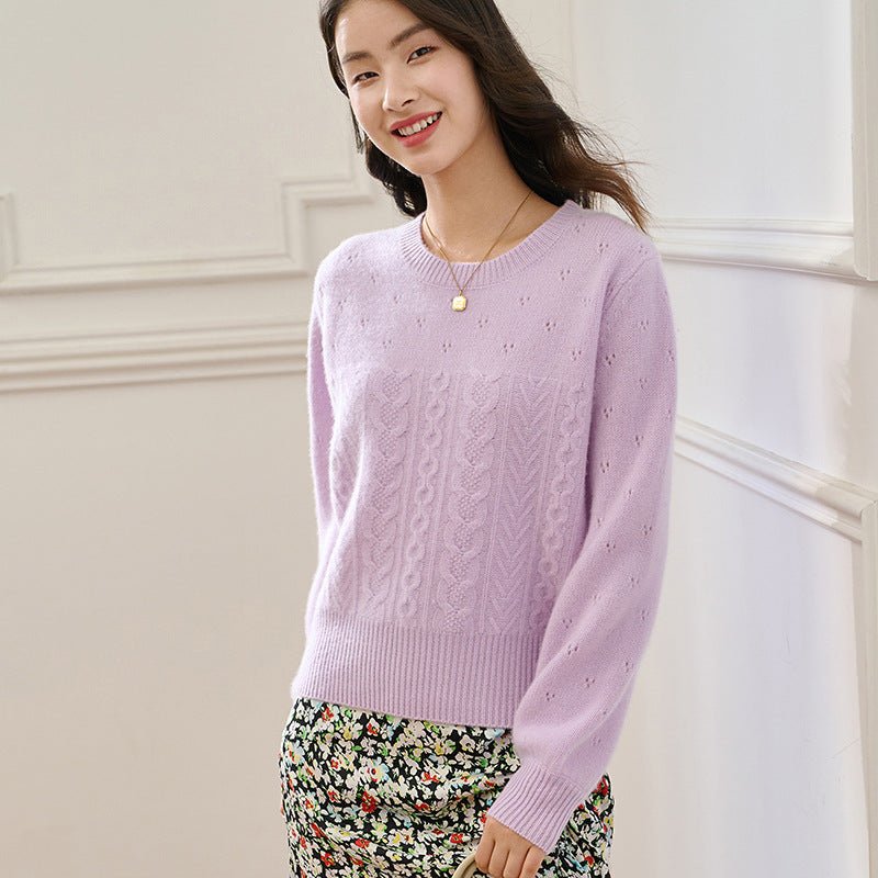 Womens Cashmere Sweater Crew Neck Cashmere Pullover Soft Colors