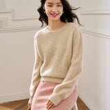 Womens Cashmere Sweater Crew Neck Cashmere Pullover Soft Colors