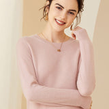 Womens Cashmere Crew Neck Sweater Long Sleeves Pullover Cashmere Tops