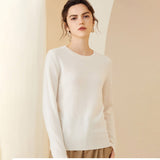 Womens Cashmere Crew Neck Sweater Long Sleeves Pullover Cashmere Tops