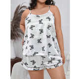 Butterfly Women's Comfy Tank Top Silk Camisole Set Short Silk Sleepwear - slipintosoft