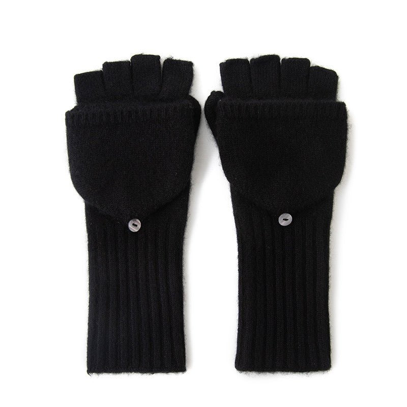Womens Convertible Cashmere Knit Mittens Cashmere Flip Mittens
