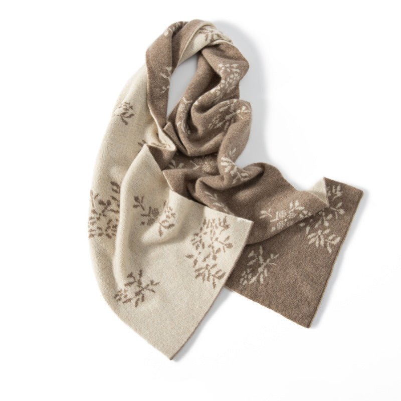 Womens Long Cashmere Scarf Jacquard Cashmere Shawls for Holiday Christmas Cashmere Scarf