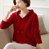 Women's Long Sleeves Cashmere Sweater Cashmere Hoodie Top - slipintosoft