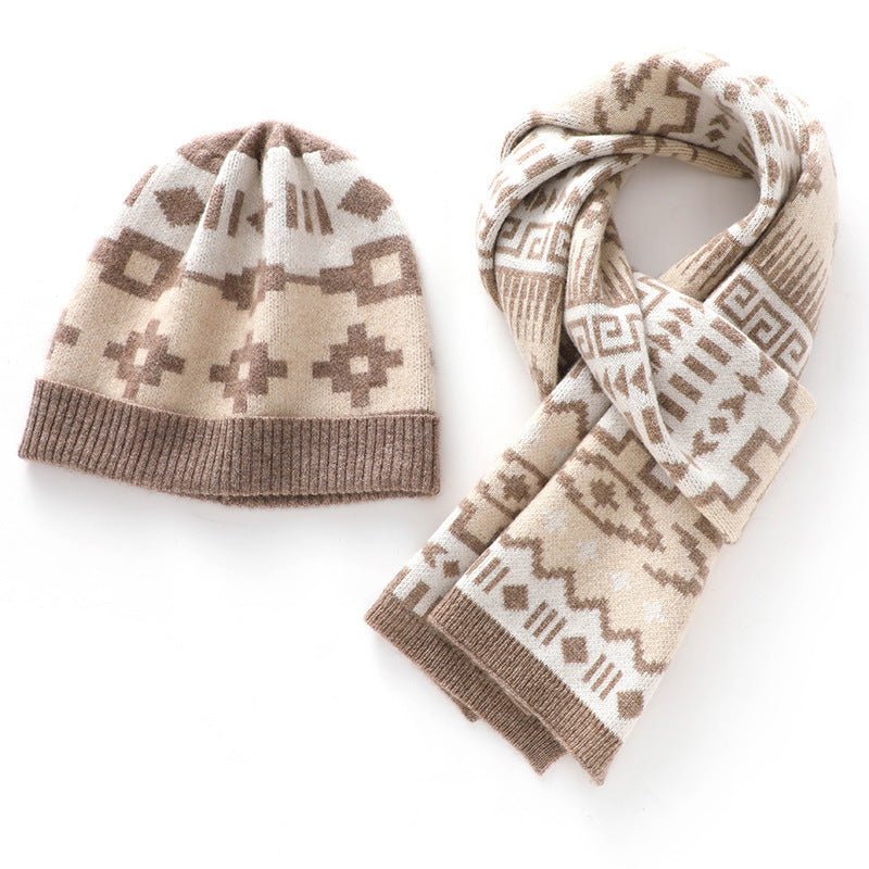 Womens Pure Cashmere Hat Cashmere Scarf Set Colorful Cashmere Set