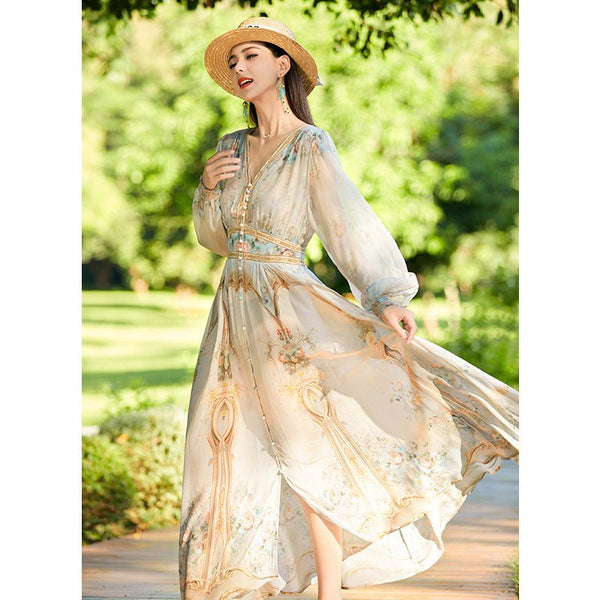 chinese dress ladies Dress Gloria Baroque Black print