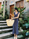 Womens Silk Maxi Dress Cap Sleeve Ditsy Floral Print Silk Dresses
