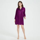 Womens Silk Nightshirt 100% Boyfriend Pure Silk Sleepwear