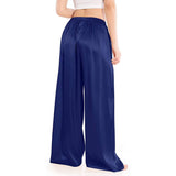 Womens Wide Leg Silk Pajama Pants Silk Casual Loose Elastic Waist Lounge Pants Pj Bottoms - slipintosoft