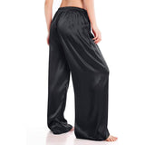 Womens Wide Leg Silk Pajama Pants Silk Casual Loose Elastic Waist Lounge Pants Pj Bottoms - slipintosoft