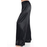 Womens Wide Leg Silk Pajama Pants Silk Casual Loose Elastic Waist Lounge Pants Pj Bottoms - slipintosoft