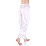 Womens Wide Leg Silk Pajama Pants Silk Loose Elastic Waist Stretch cuffs Lounge Pants - slipintosoft