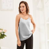 Women's Silk Tank Top Sexy Loose Sleeveless Silk Shirt