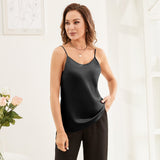 Women's Silk Tank Top Sexy Loose Sleeveless Silk Shirt