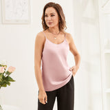 Women's Silk Tank Top Sexy Loose Sleeveless Silk Shirt