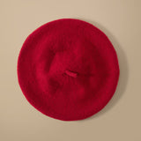 Womens Soft Cashmere Beret Cashmere Painter Hat Warm Winter Hat Simple Solid Beret Cashmere Accessories