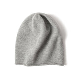 100% Cashmere Beanie Hat for Women and Men, Luxury Lightweight Cashmere Double-Layered Ski Cap for Winter - slipintosoft