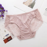 Luxury Sexy Silk Panties Soft Lace Silk Underwear Women Breathable silk Panties