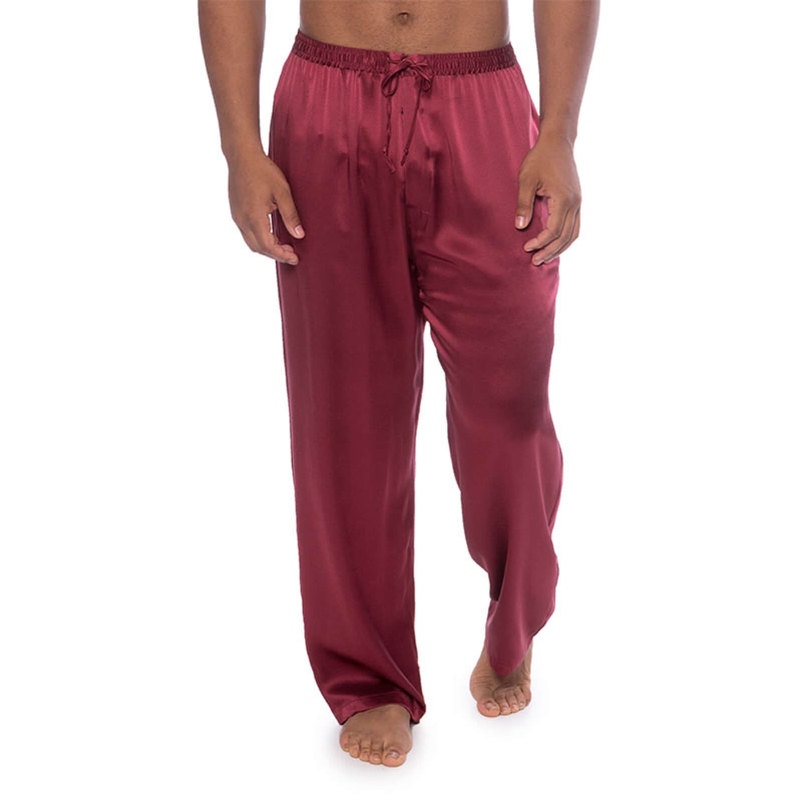 Mens Silk Pajama Pants Long Real Silk Pajamas Bottoms Sleep Bottoms Lounge  Pyjamas Pants