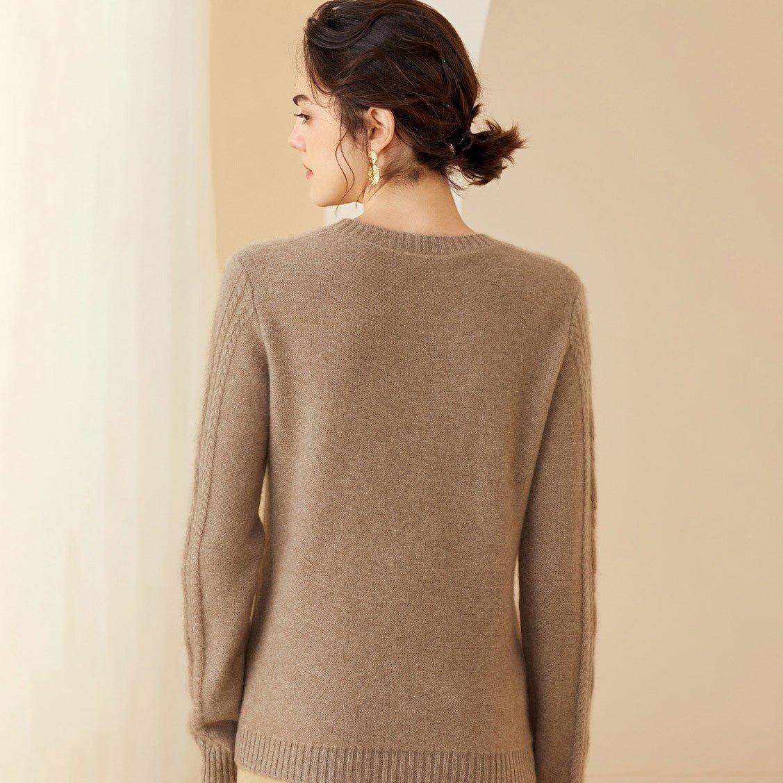 Mock Neck Cashmere Sweater For Women Long Sleeve Pullover Cashmere Tops - slipintosoft