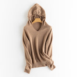 Women's Basic Cashmere Hoodies Relaxed Fit Cashmere Hoody Sweater - slipintosoft